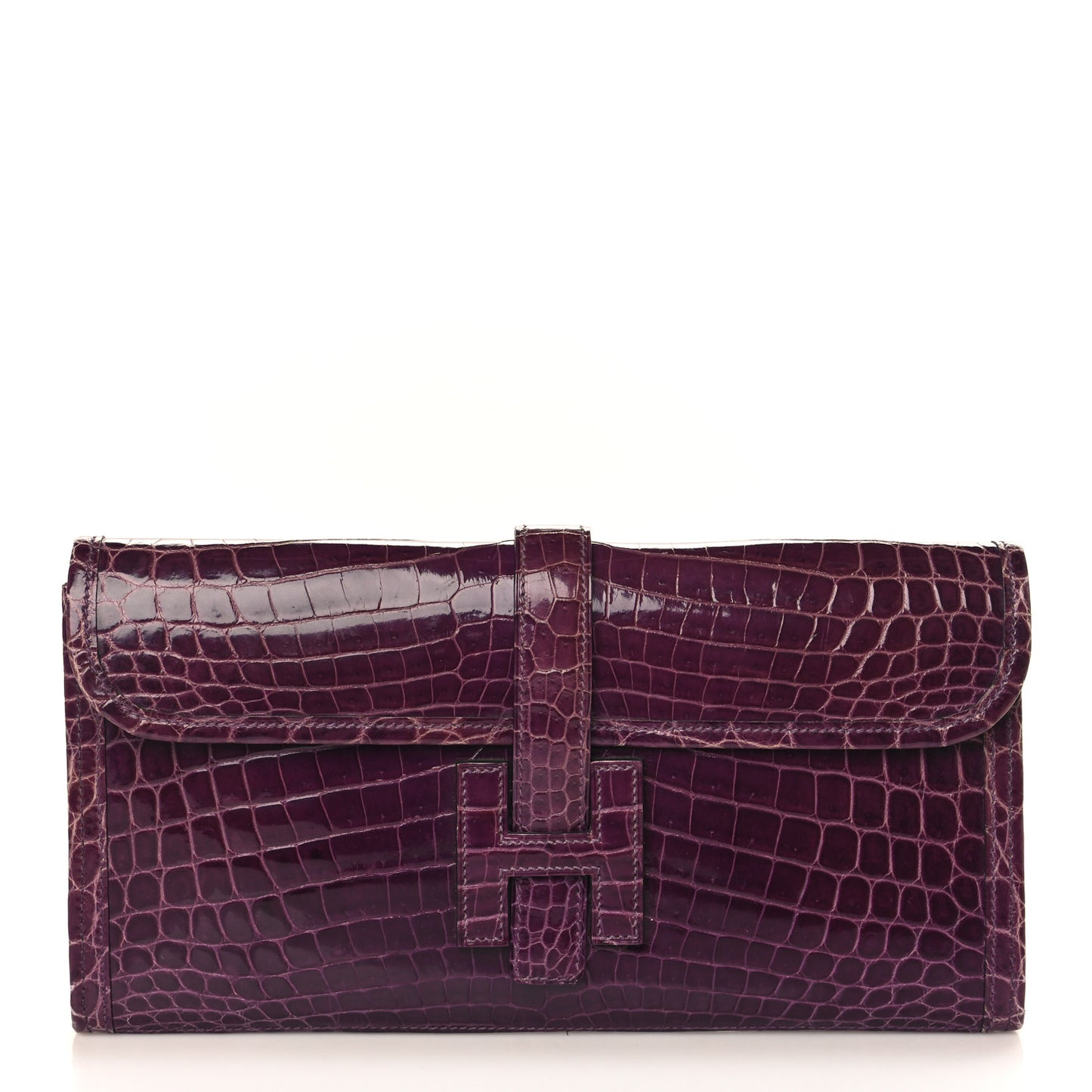 Shiny Niloticus Crocodile Jige Elan 29 Clutch Amethyste