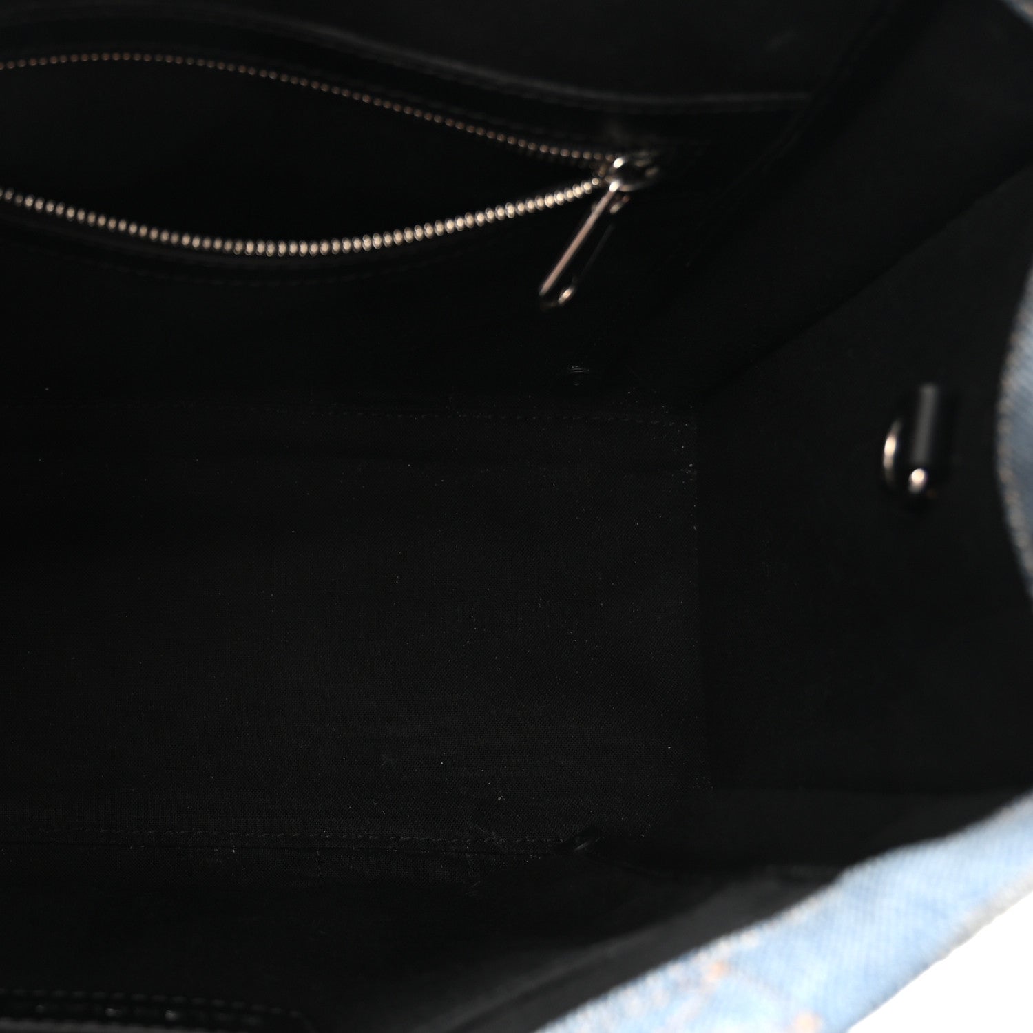 Balenciaga Washed Frayed Denim Logo Small Hardware Tote Blue 5 of 9