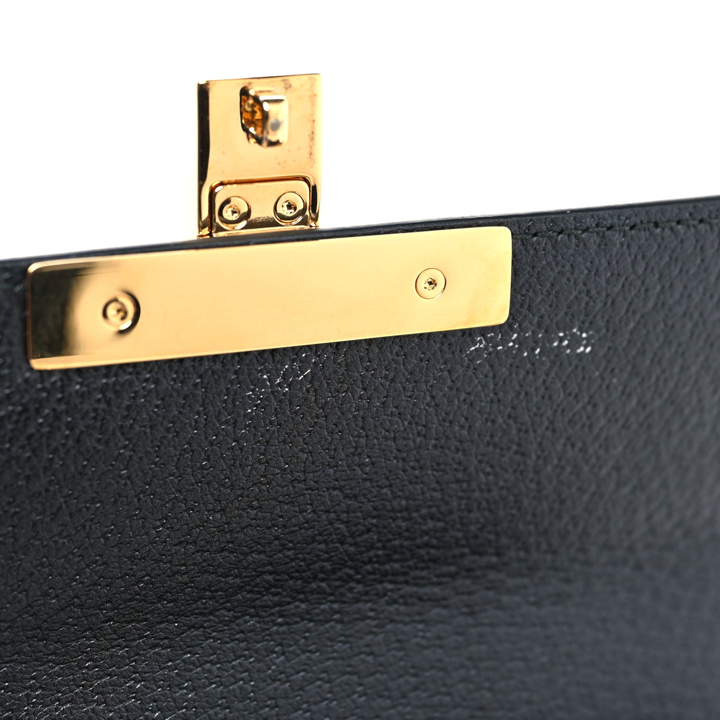 Grained Calfskin Bee Star Small Padlock Shoulder Bag Black
