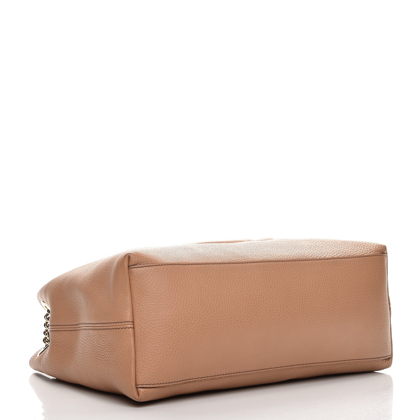 Pebbled Calfskin Medium Soho Chain Shoulder Bag Rose Beige