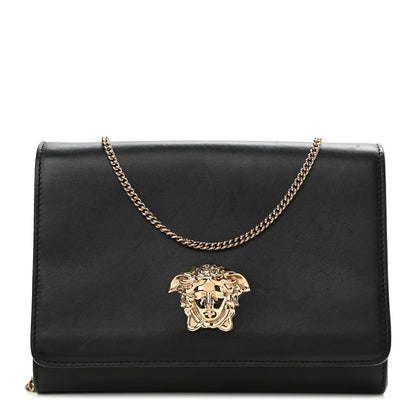 Versace Vitello Palazzo Medusa Evening Clutch Bag Black 1 of 11