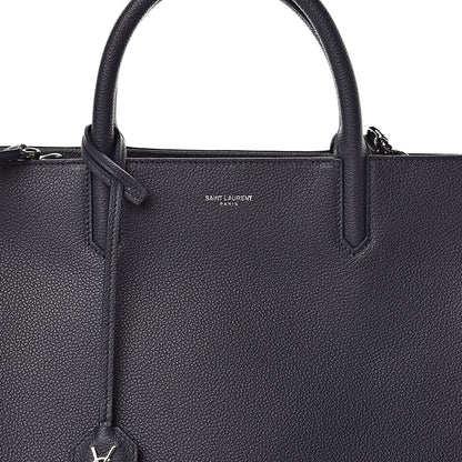 Saint Laurent Calfskin Medium Rive Gauche Cabas Navy Blue 7 of 9