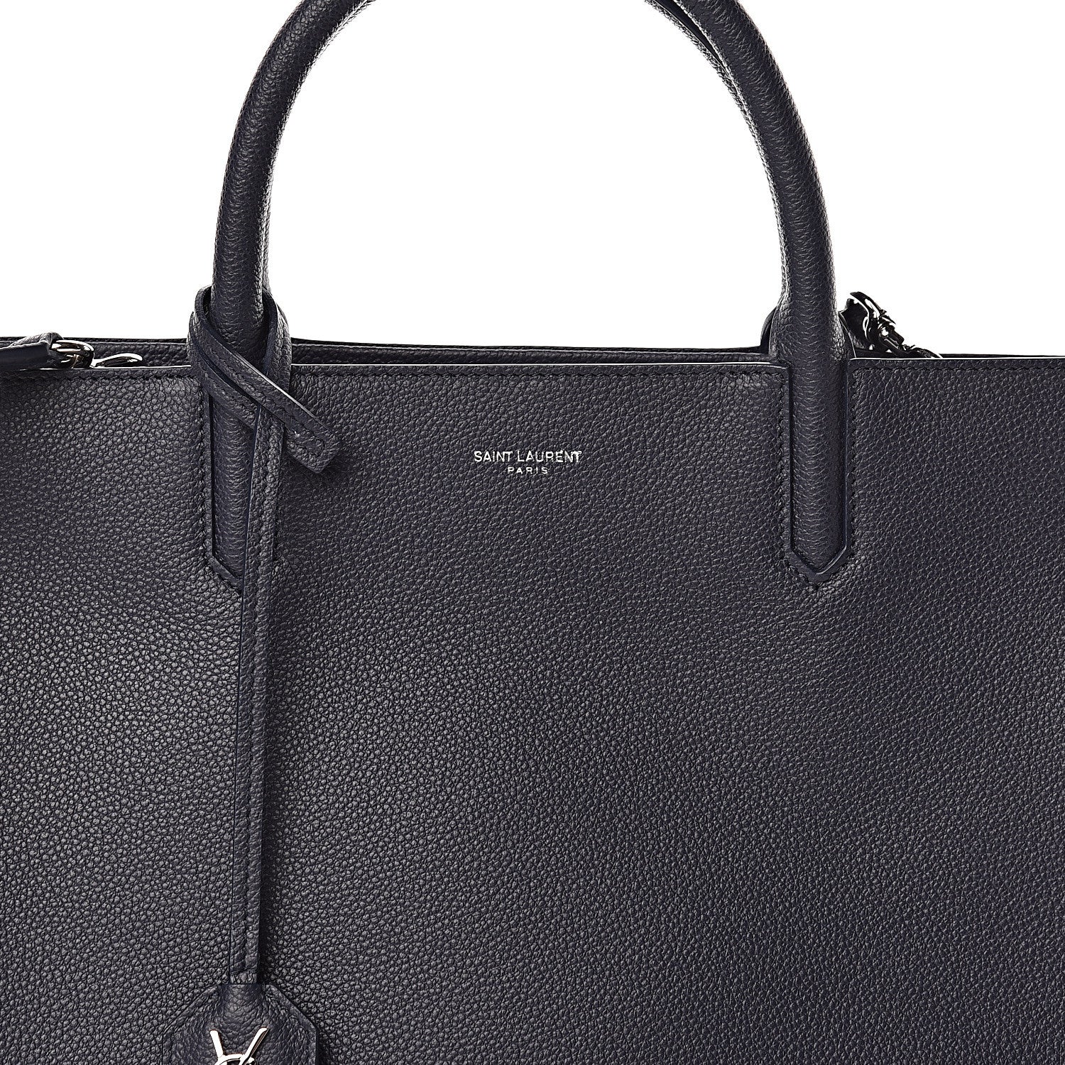 Saint Laurent Calfskin Medium Rive Gauche Cabas Navy Blue 7 of 9