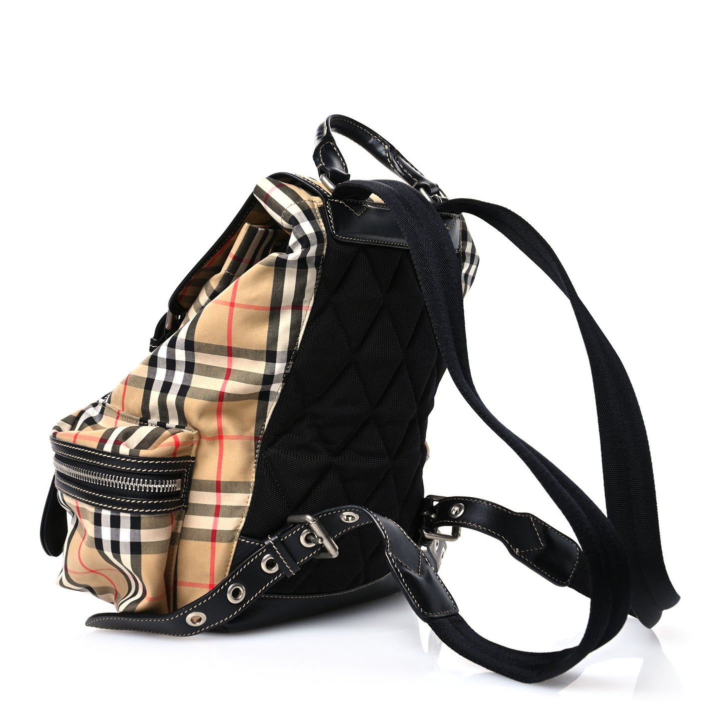 Canvas Vintage Check Medium Rucksack Backpack Antique Yellow