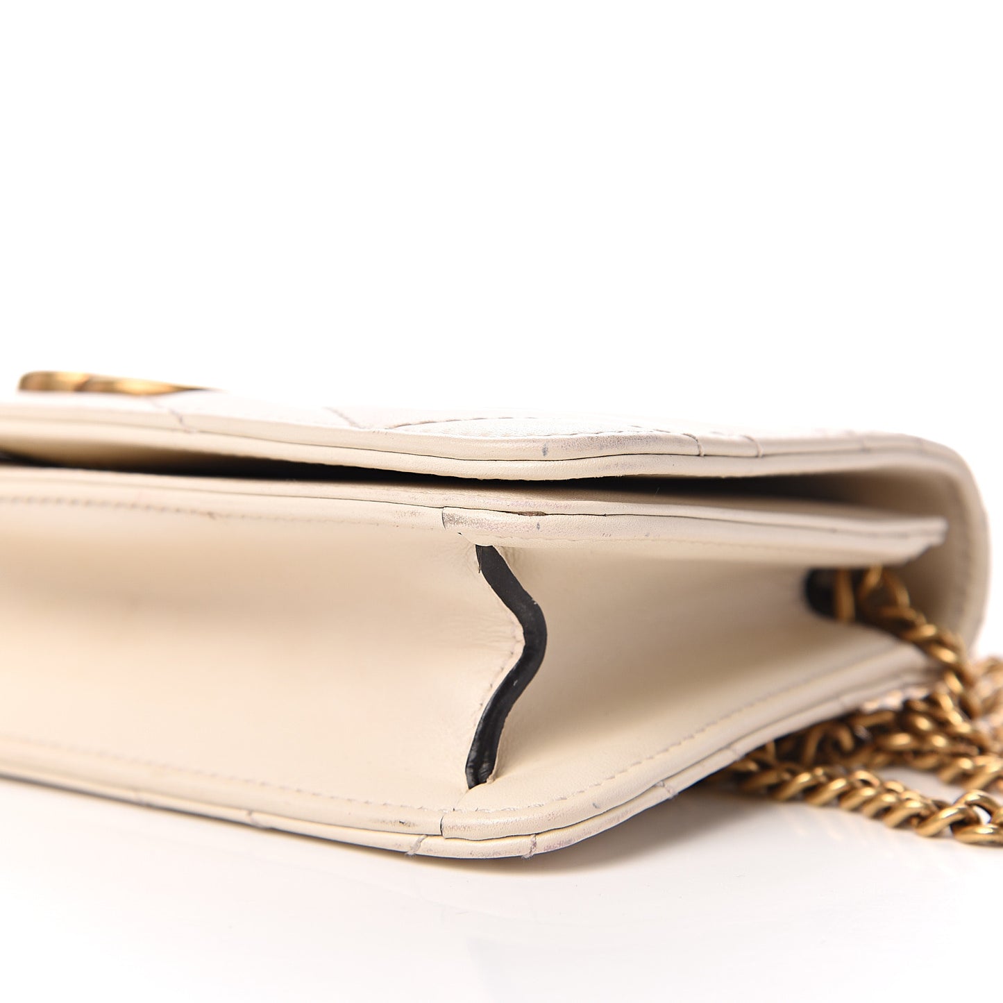 Calfskin Matelasse GG Marmont Mini Bag White