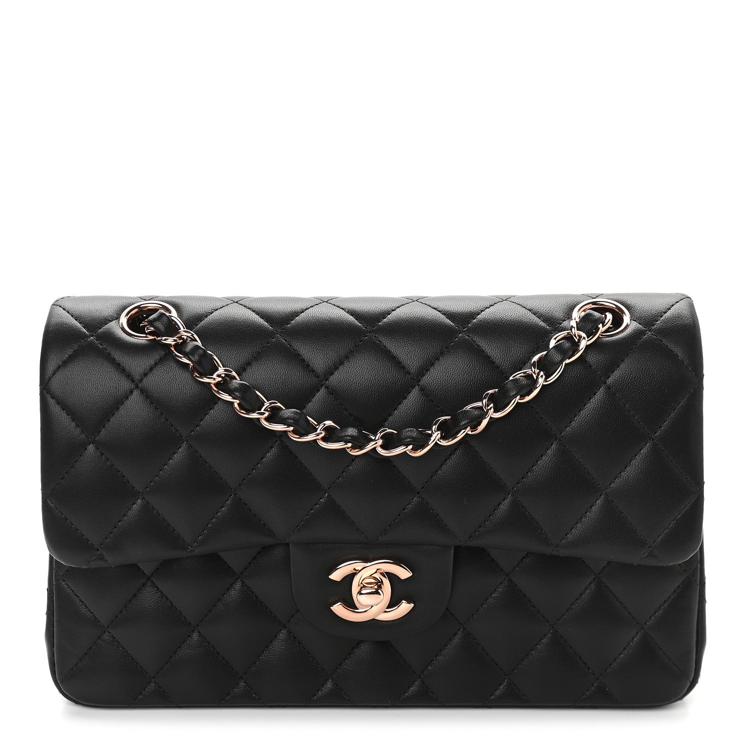 Chanel Lambskin Quilted Small Double Flap Black 1 of 9