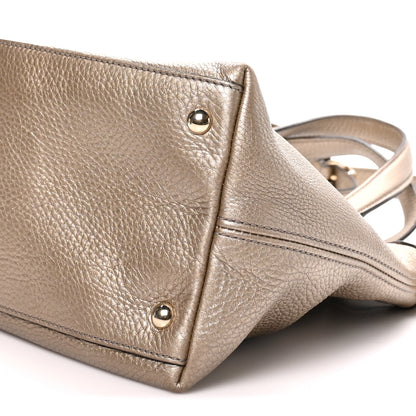 Gucci Metallic Cellarius Calfskin Small Soho Top Handle Satchel Golden Beige 10 of 10