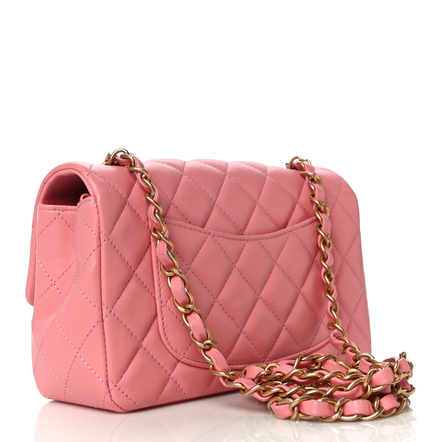 Chanel Lambskin Quilted Mini Rectangular Flap Pink 3 of 10