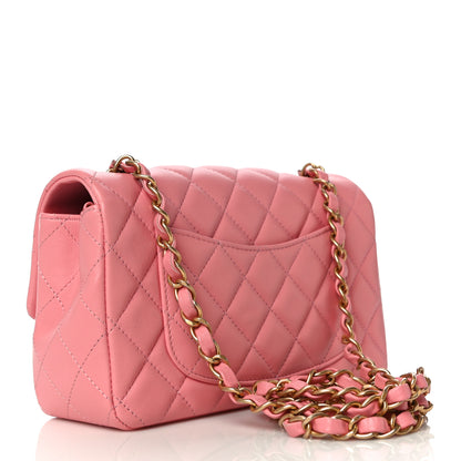 Chanel Lambskin Quilted Mini Rectangular Flap Pink 3 of 10