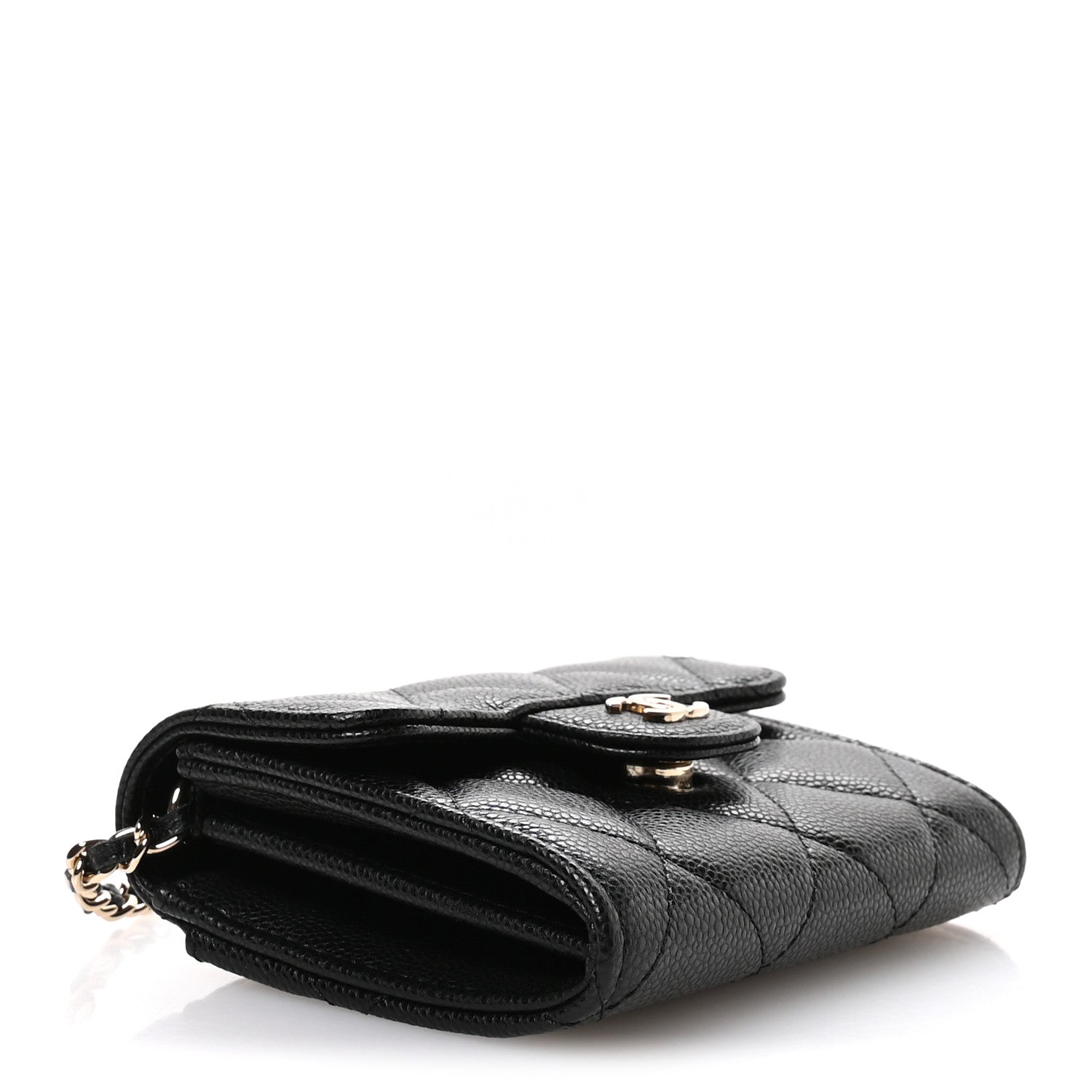Chanel Caviar Quilted Flap Card Holder On Chain Black 4 of 11