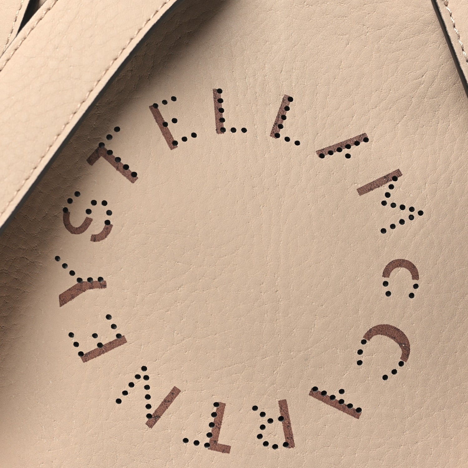 Stella McCartney Eco Alter Nappa Perforated Logo Mini Crossbody Camel 7 of 9