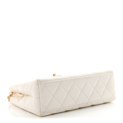 Chanel Shiny Aged Calfskin Quilted Nano Kelly Shopper White 4 of 10