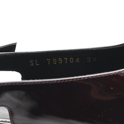 Saint Laurent Vernice Gloss Lee 75 Slingback Pumps 39 Marron Glacé 9 of 9