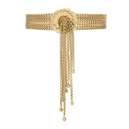David Yurman 18K Yellow Gold Diamond Multi Strand Tassel Bracelet 1 of 3