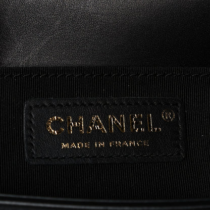 Chanel Metallic Crumpled Goatskin Small Boy Flap Black Gold 6 of 11