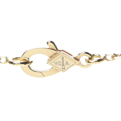 Van Cleef & Arpels 18K Yellow Gold Diamond Celestial Blue Sevres Porcelain Vintage Alhambra Pendant Necklace 5 of 8