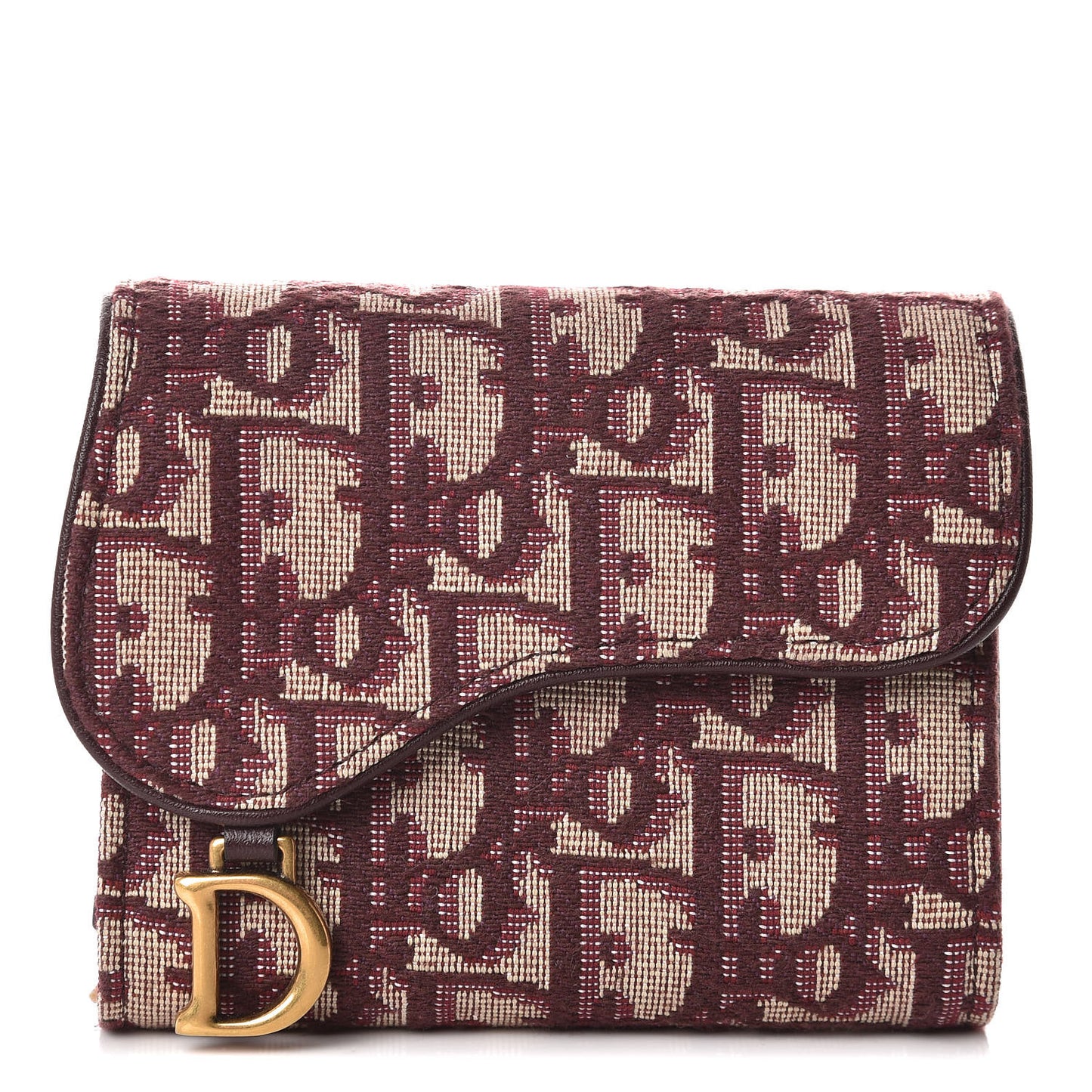 Oblique Saddle Card Holder Bordeaux