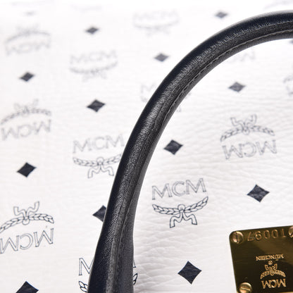 MCM Visetos Shopper Tote White 22 of 25