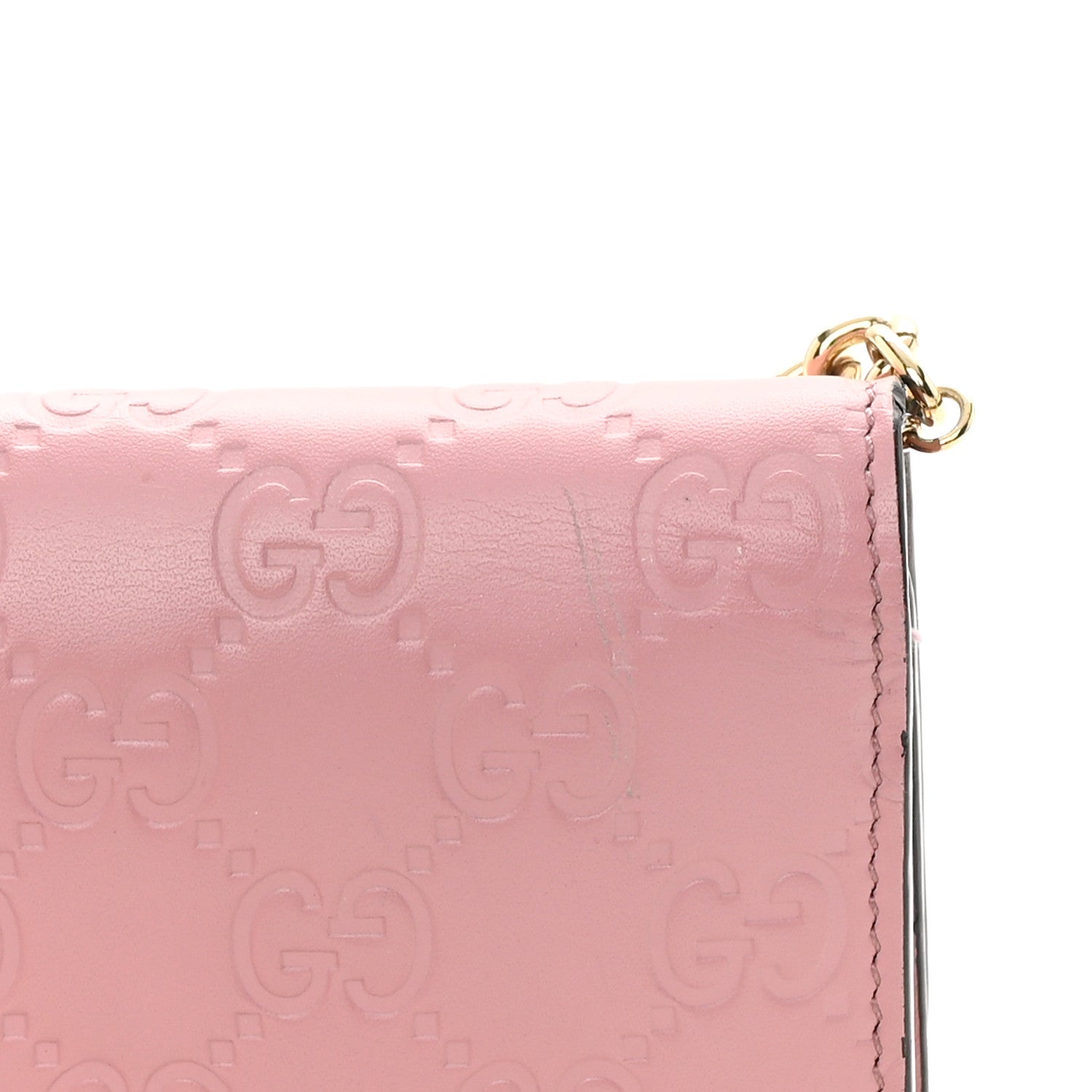 Gucci Guccissima Icon Chain Wallet Carmine Rose 16 of 17
