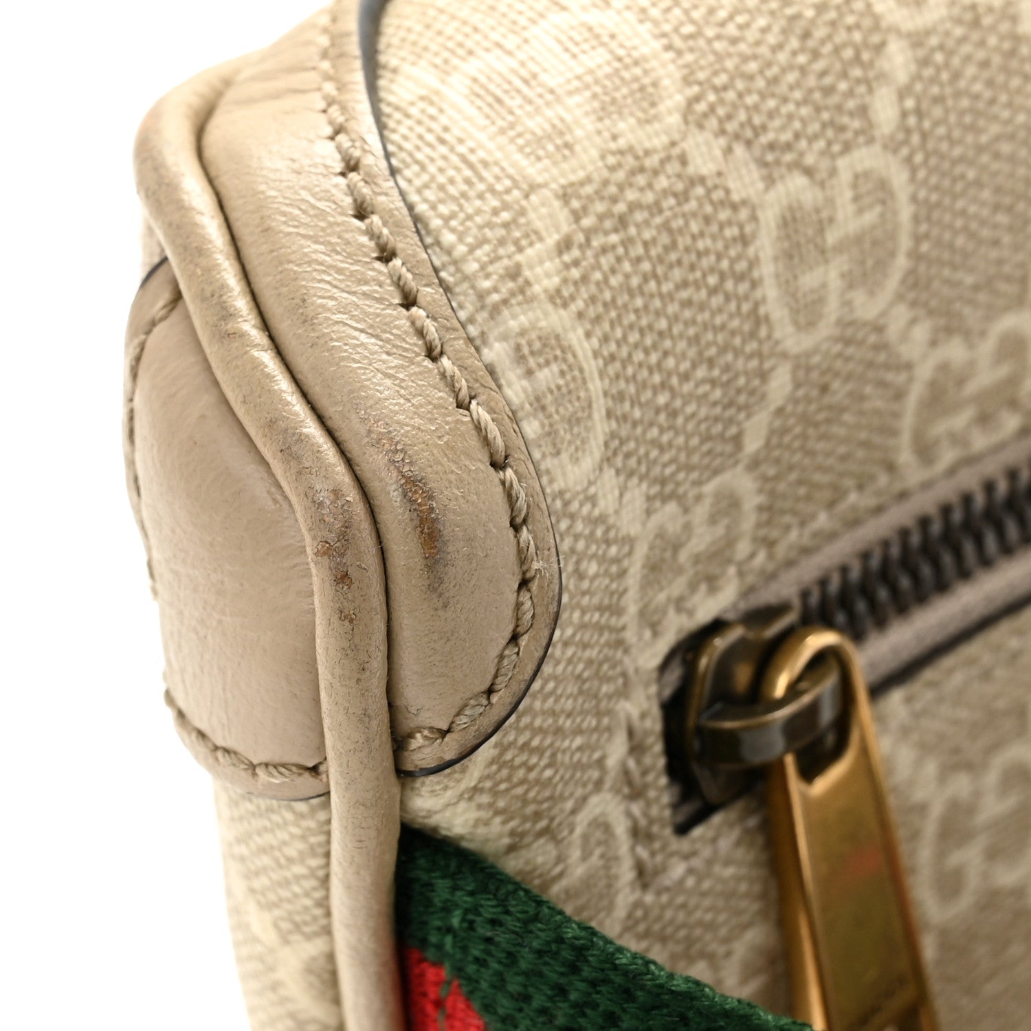Gucci GG Supreme Monogram Textured Calfskin Web Retro Interlocking G Belt Bag Beige Mystic White Oatmeal 10 of 12