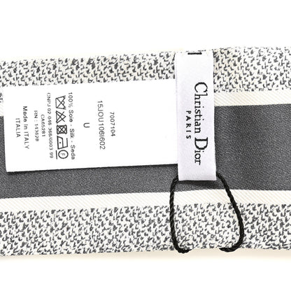 Christian Dior Silk Toile De Jouy Reverse Capri Mitzah Scarf Grey White 3 of 3