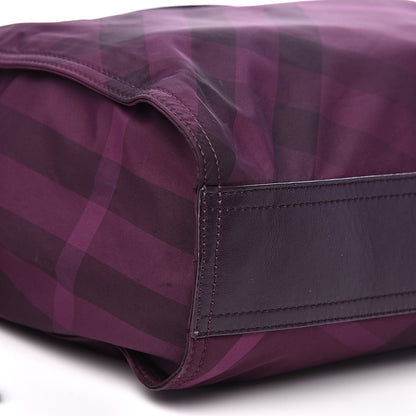 Burberry Nylon Check Small Buckleigh Packable Tote Purple 8 of 18
