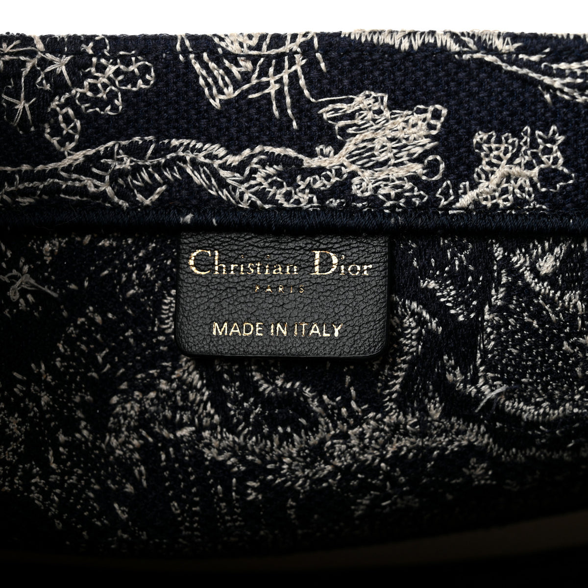 Canvas Embroidered Medium Dioriviera Toile De Jouy Reverse Book Tote Blue