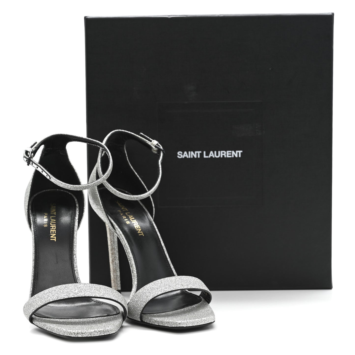 Glitter Amber 105 Ankle Strap Sandals 37.5 Silver