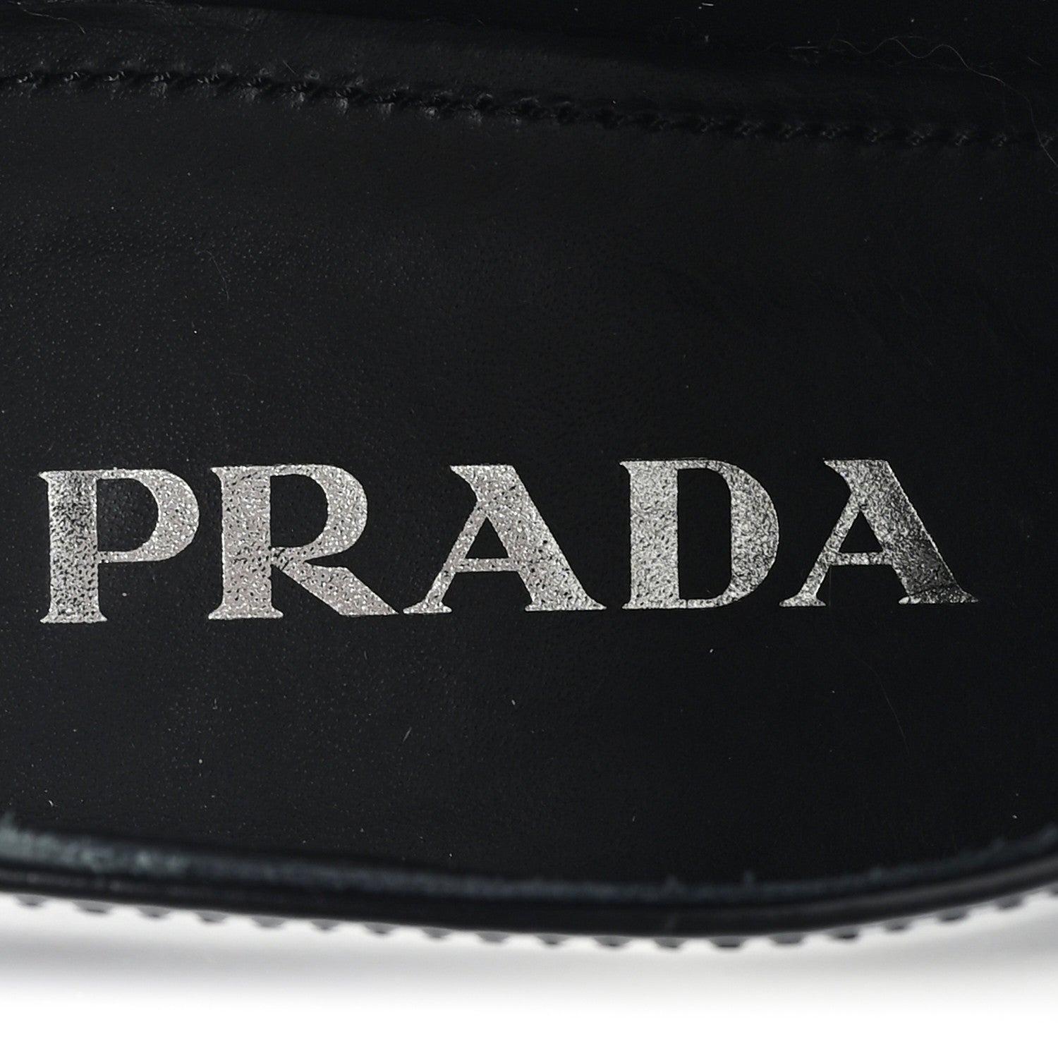 Prada Spazzolato Metal Triangle Logo 50mm Loafers 39 Black 8 of 11