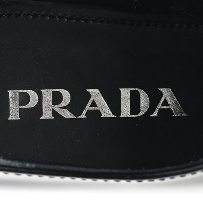 Prada Spazzolato Metal Triangle Logo 50mm Loafers 39 Black 8 of 11