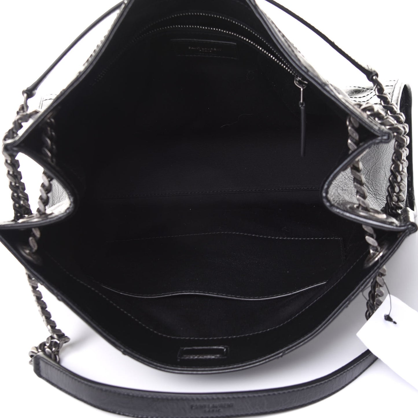 Crinkled Calfskin Matelasse Monogram Niki Shoulder Bag Black