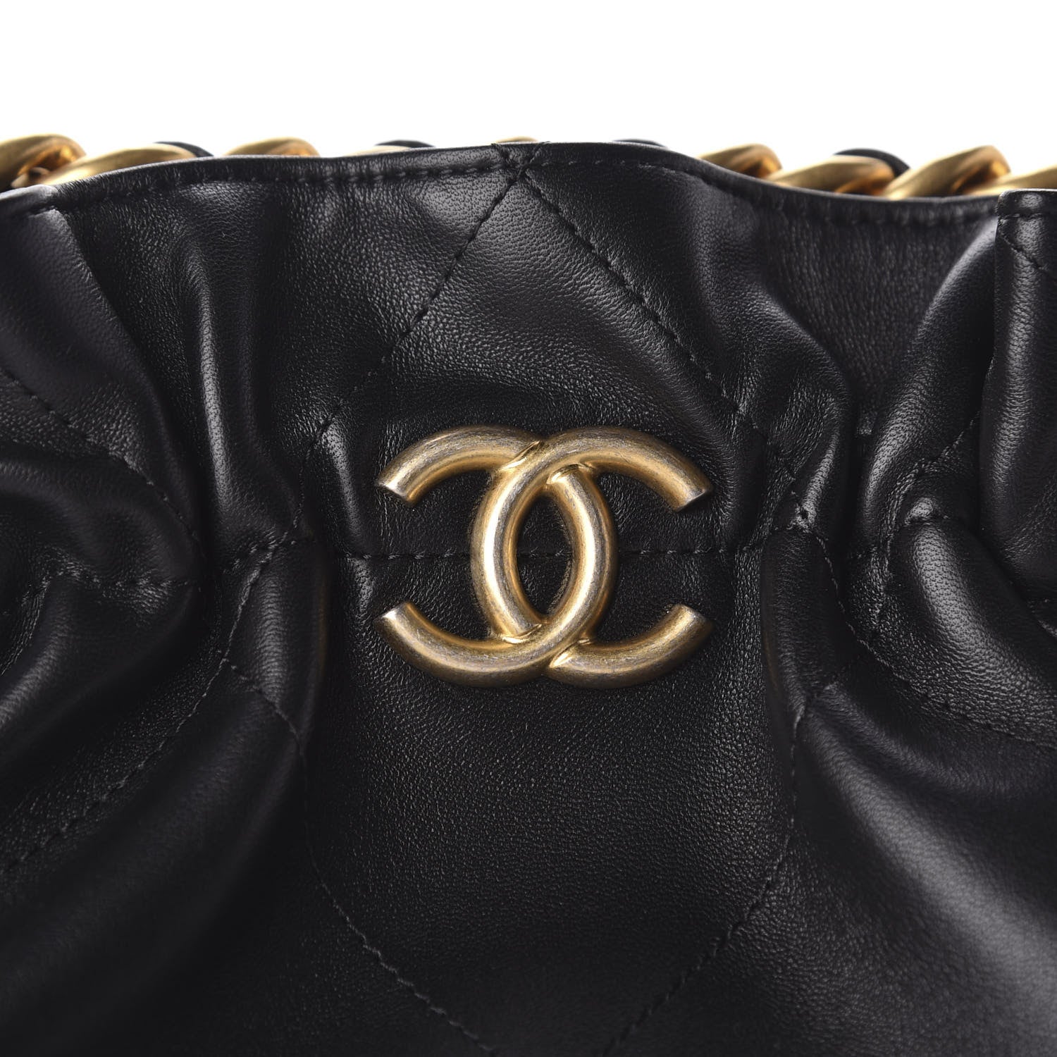 Chanel Lambskin Chain Kiss Lock Clutch Black 8 of 9