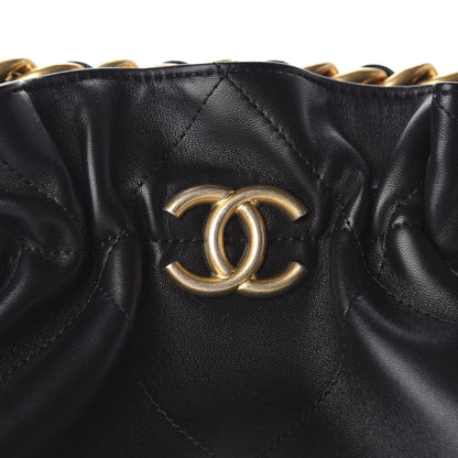 Chanel Lambskin Chain Kiss Lock Clutch Black 8 of 9