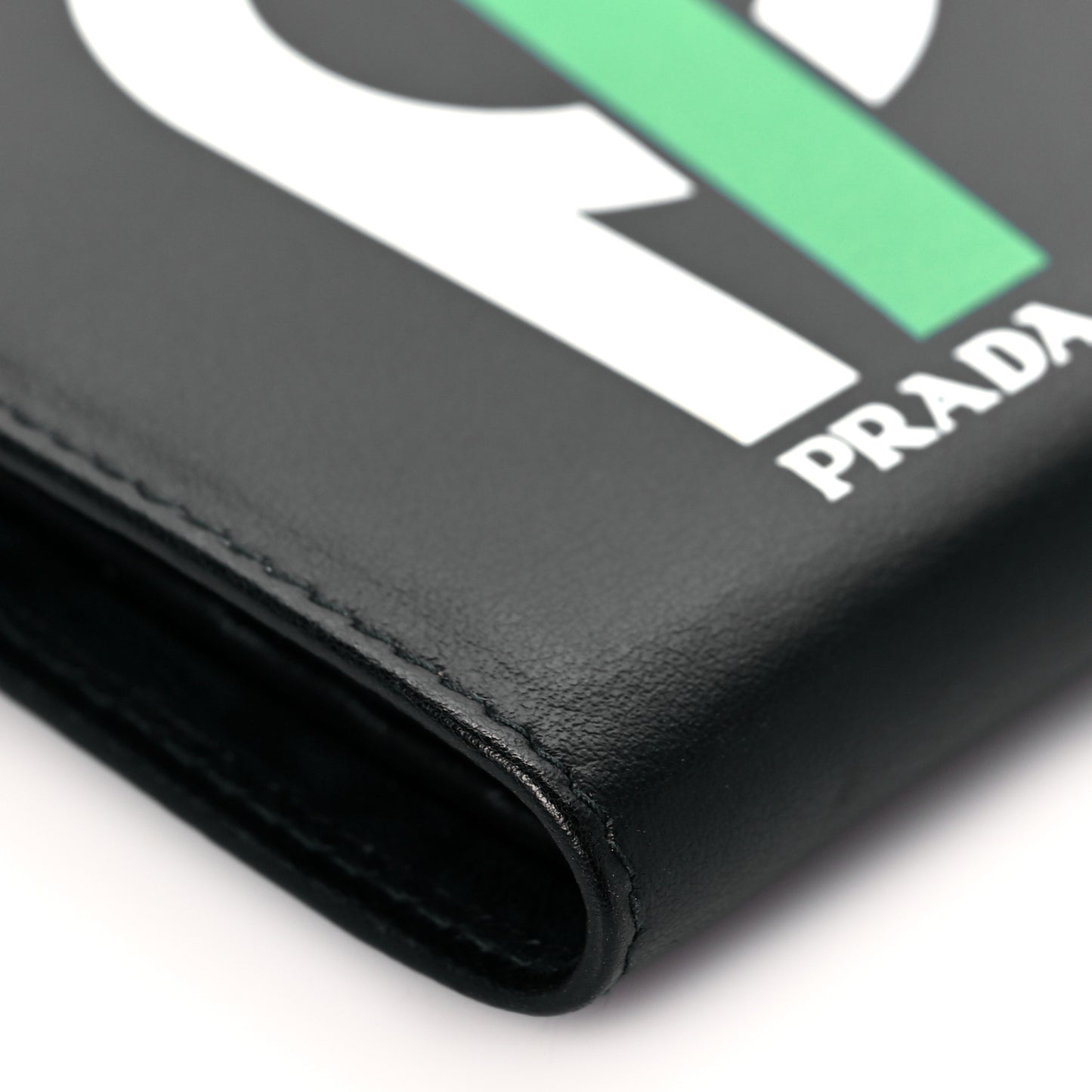 Calfskin Racing Logo Wallet Black Green