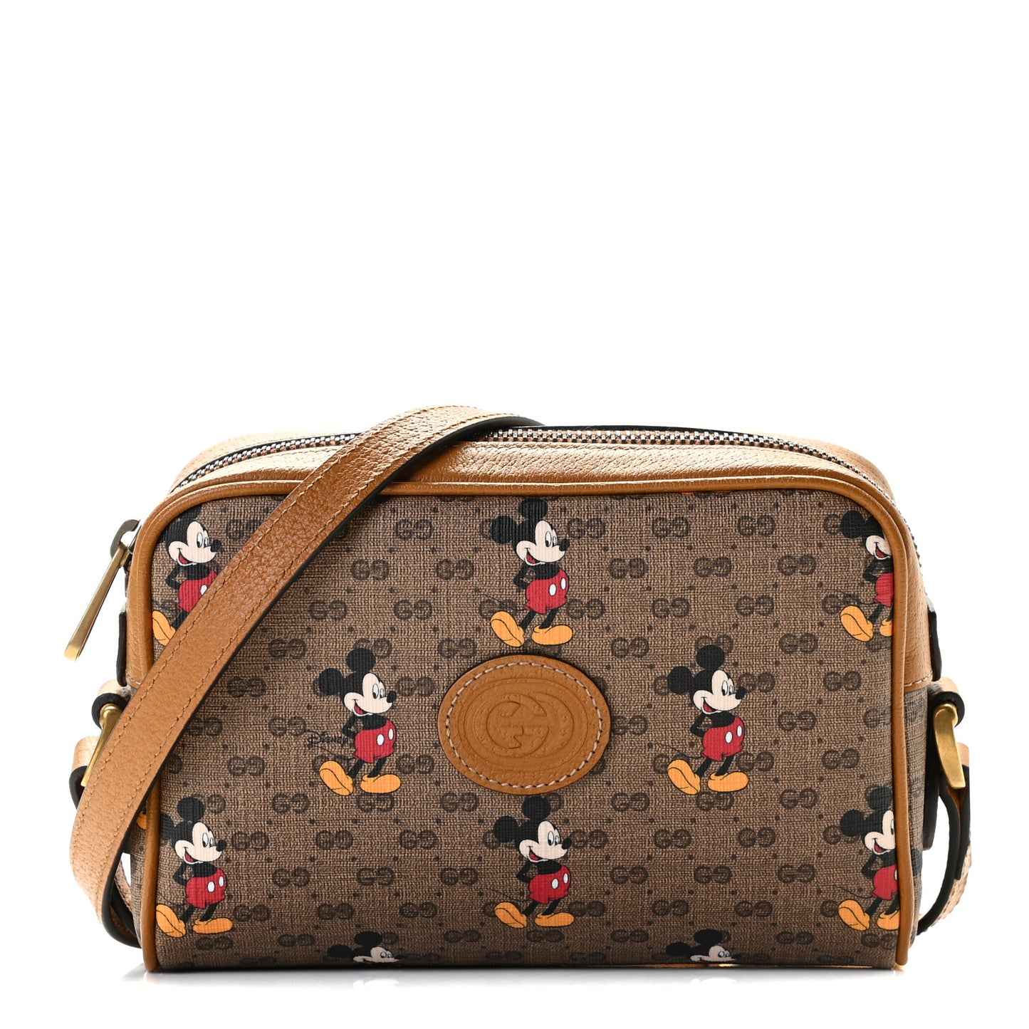 X DISNEY Mini Vintage GG Supreme Monogram Mickey Mouse Shoulder Bag Beige Vintage Sun Oil