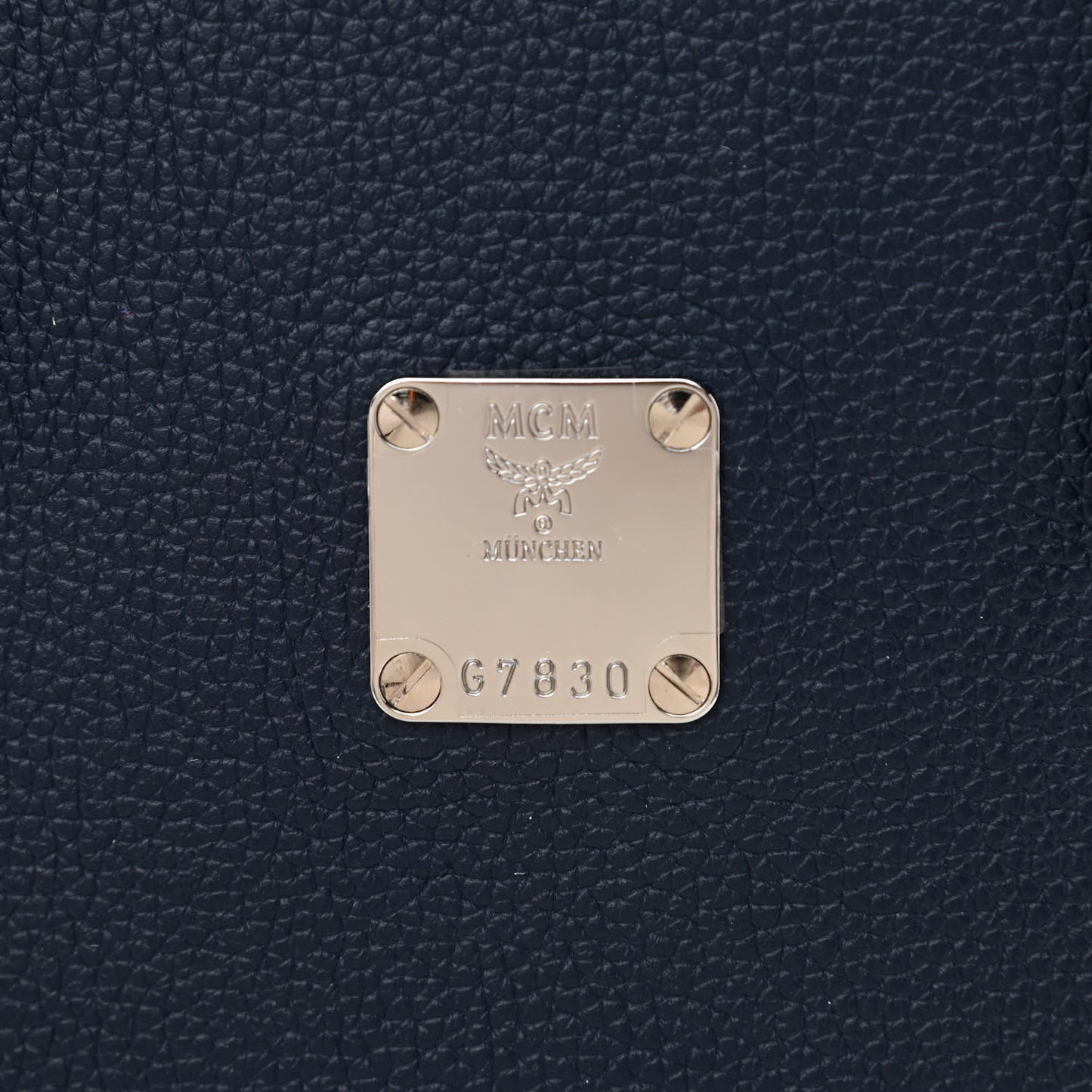 Grained Calfskin Camouflage Small Aren Tote Navy