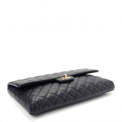 Chanel Caviar Quilted Flap Clutch Navy Blue 4 of 7