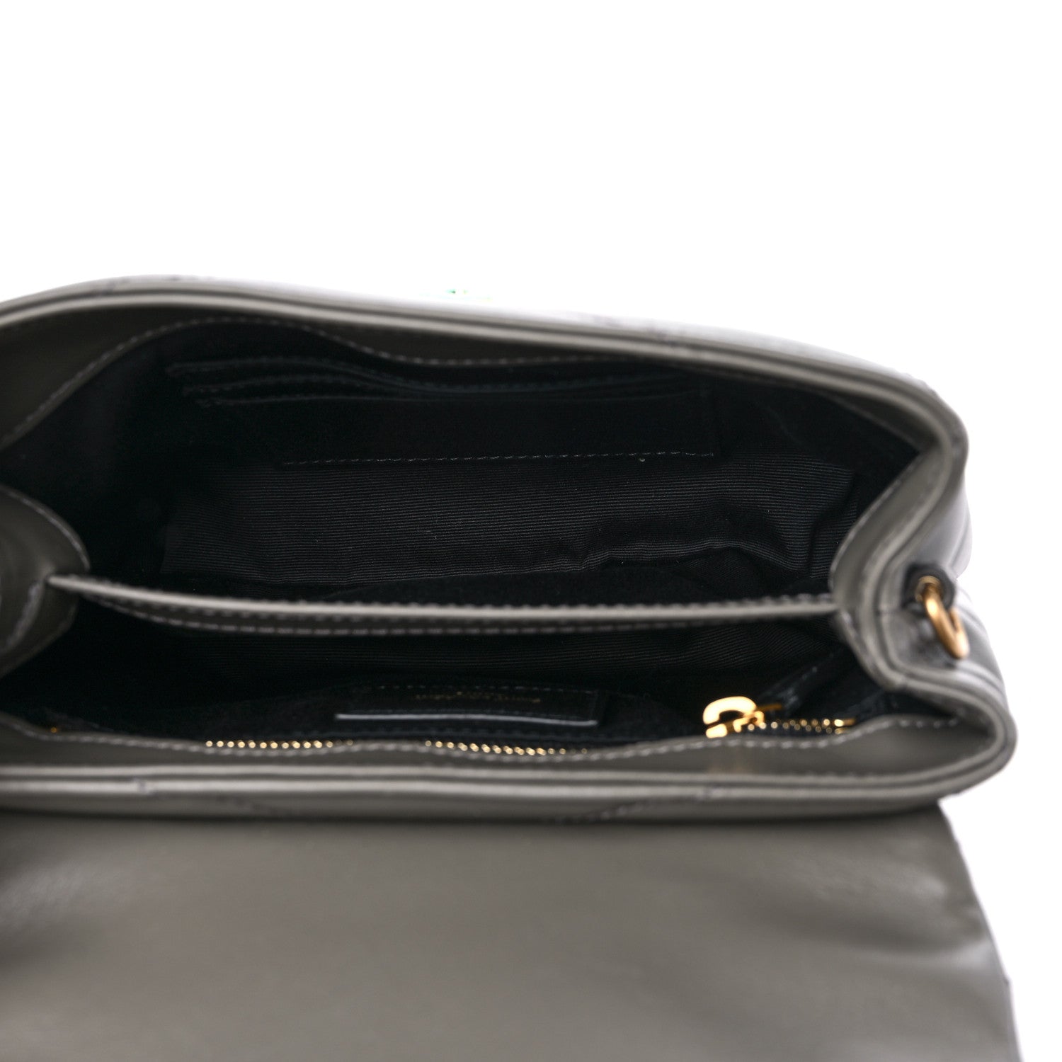 Saint Laurent Calfskin Y Quilted Monogram Toy Loulou Crossbody Bag Grey Kaki 5 of 9