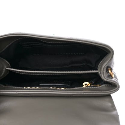 Saint Laurent Calfskin Y Quilted Monogram Toy Loulou Crossbody Bag Grey Kaki 5 of 9