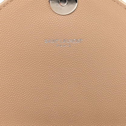 Saint Laurent Grain De Poudre Mixed Matelasse Large Triquilt Monogram Satchel Dark Beige 7 of 12