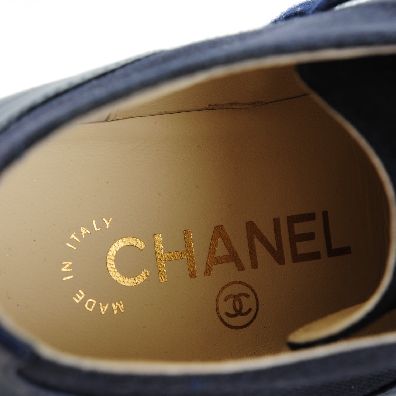 Chanel Lambskin Canvas Short Boots 39.5 Black Navy 8 of 8