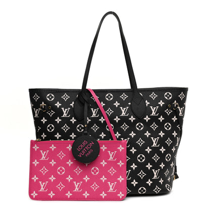 Louis Vuitton Empreinte Spring In The City Neverfull MM Black White Pink 2 of 15