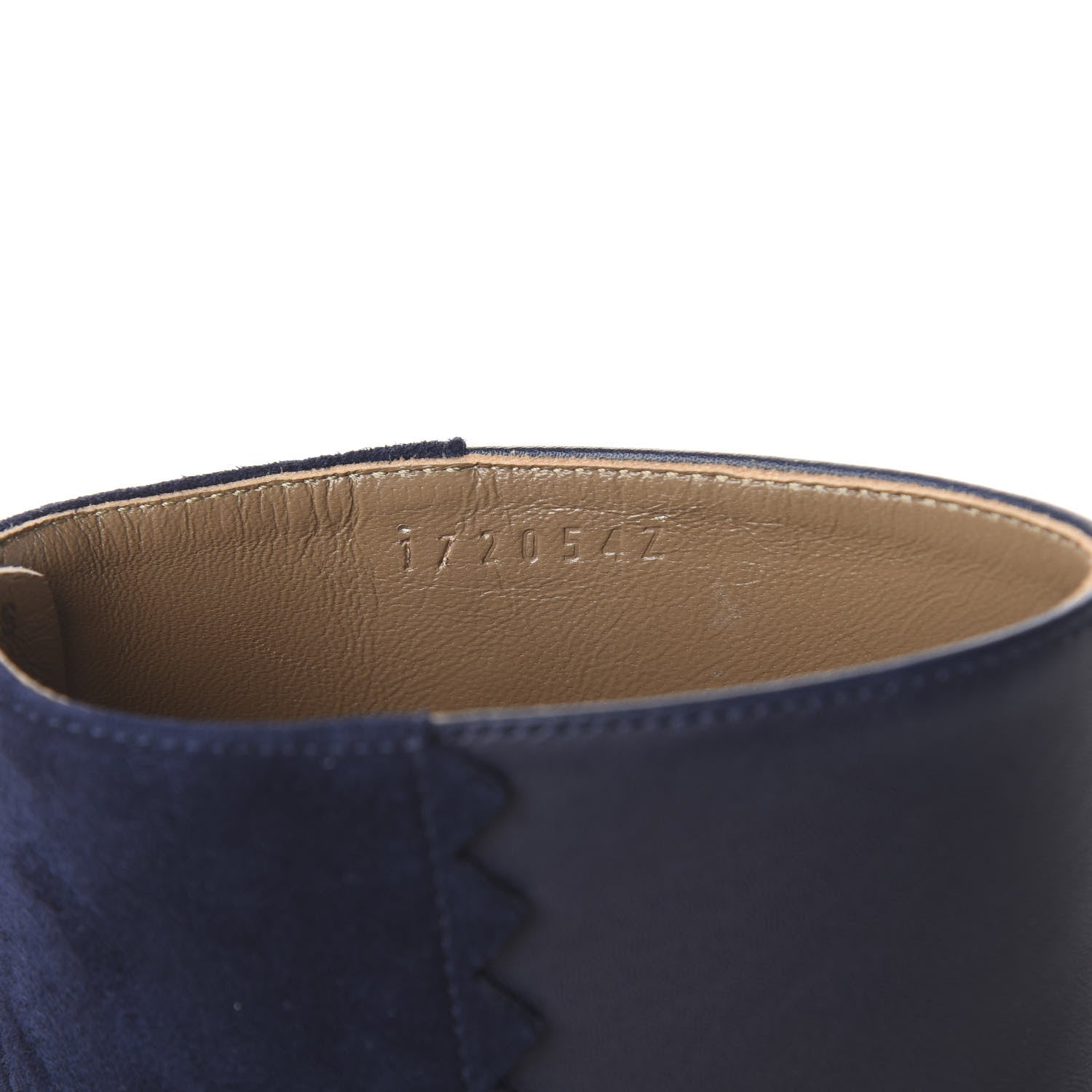 Hermes Calfskin Velvet Goatskin Womens Proof Low Boot 37.5 Bleu Marine 6 of 10