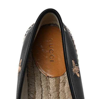Gucci Calfskin Bee Star Embroidered Espadrilles 37 Black 7 of 8