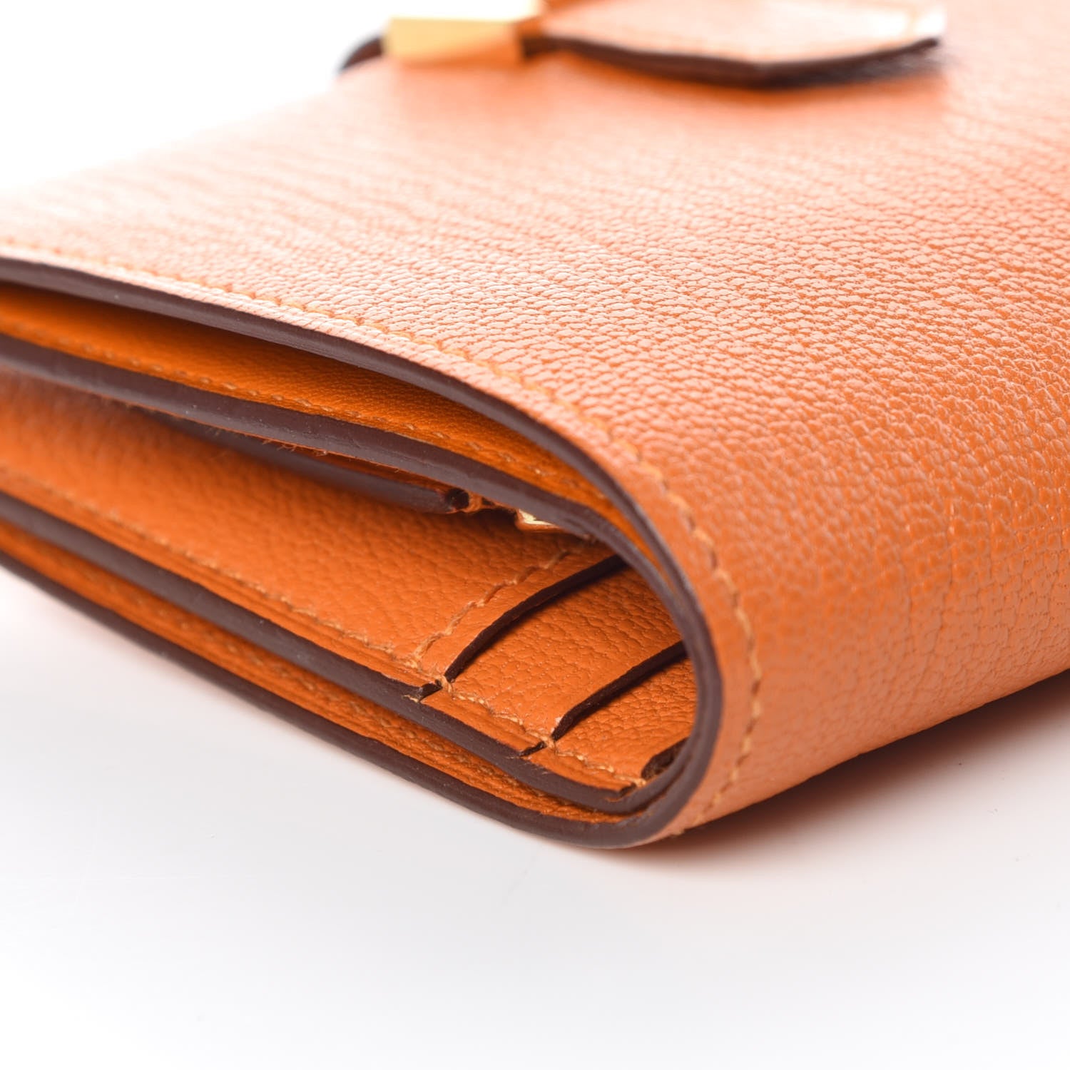 Hermes Chevre Mysore Bearn Compact Wallet Orange 10 of 14