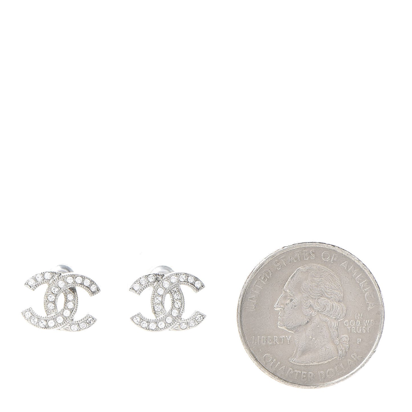 Crystal CC Earrings Silver