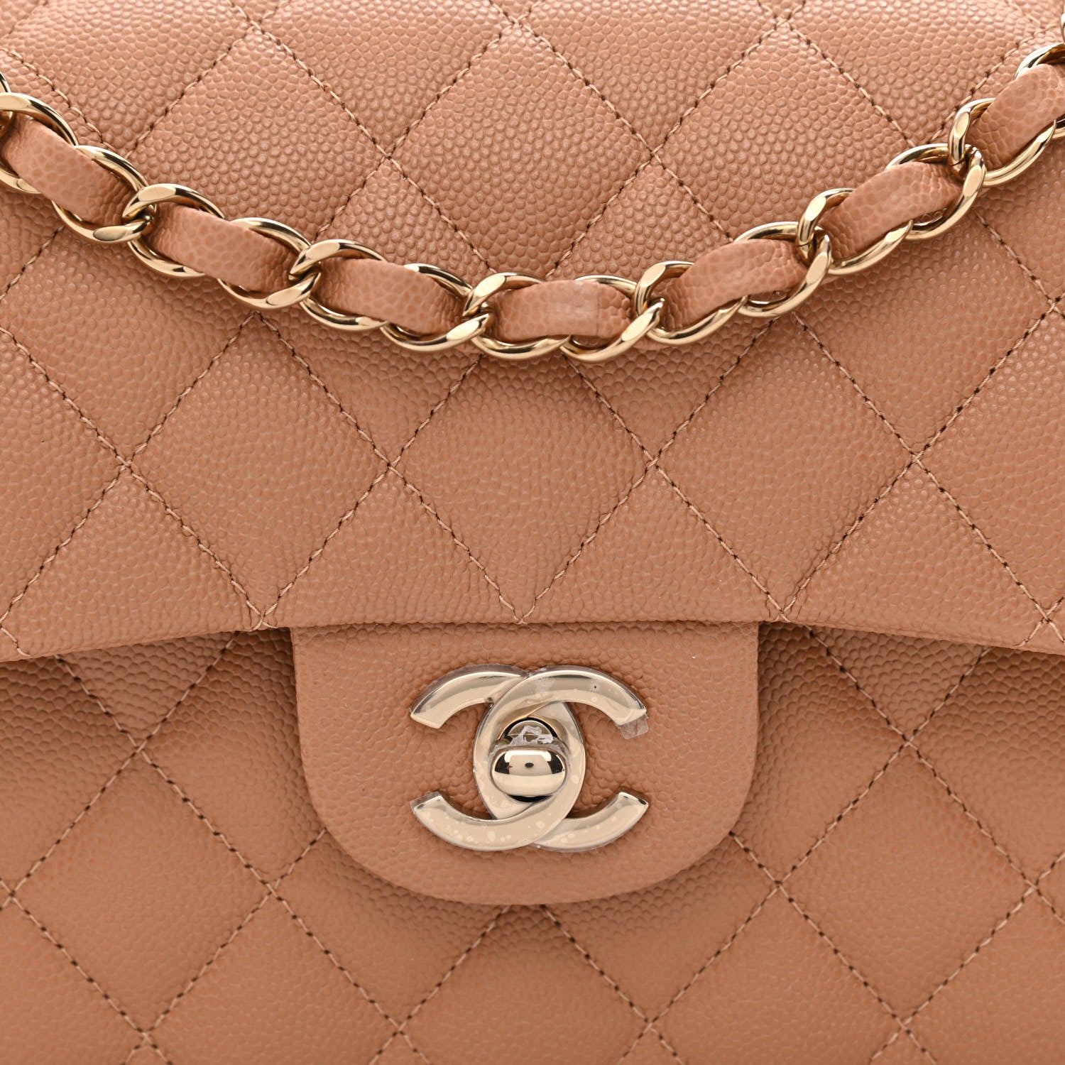 Chanel Caviar Quilted Small Double Flap Dark Beige 8 of 11