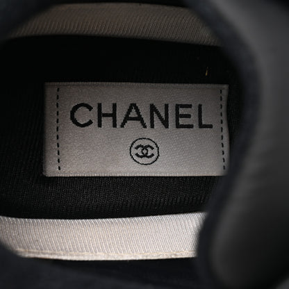 Chanel Fabric Calfskin Suede CC Sneakers 38 Black 6 of 9