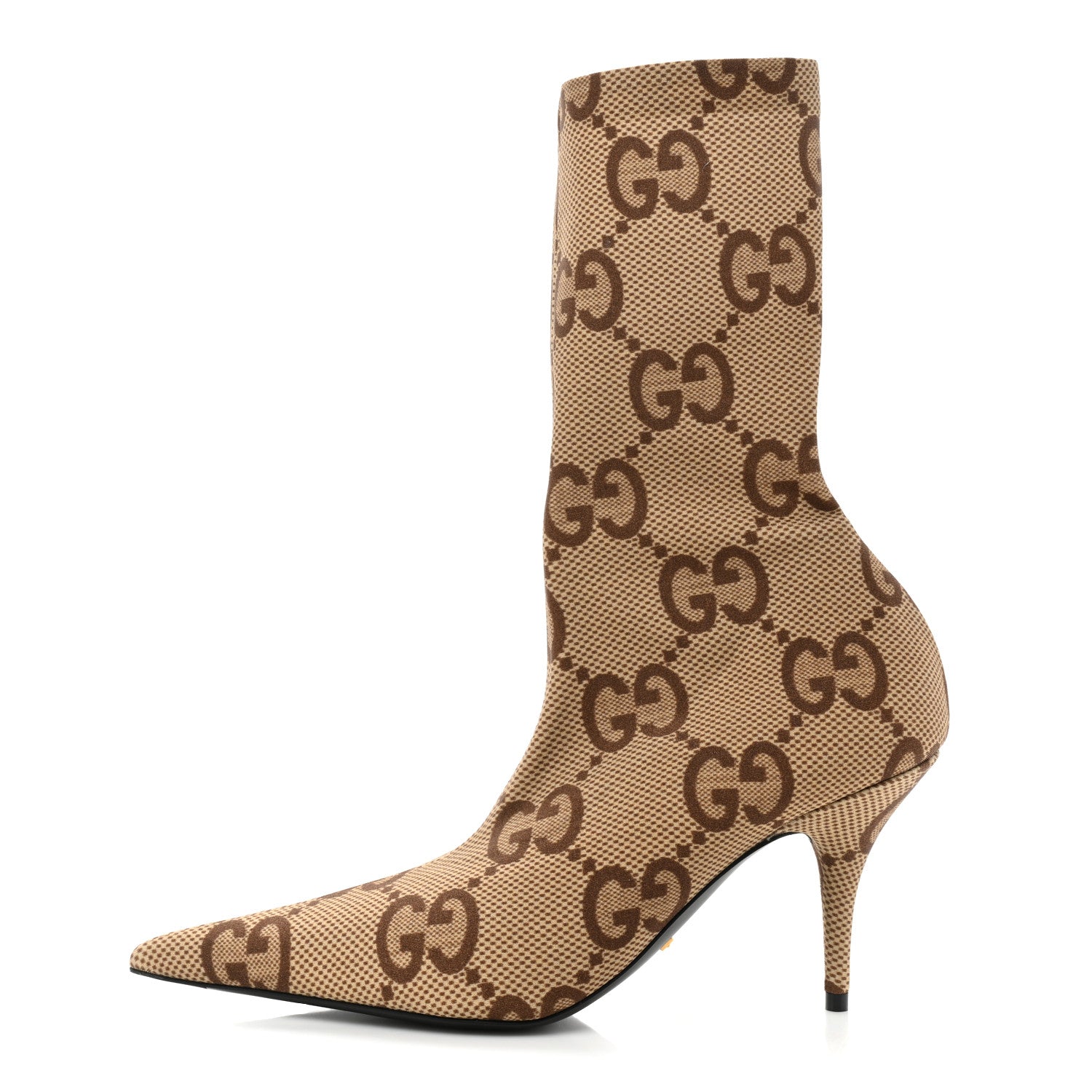 Balenciaga X GUCCI Jersey Maxi GG Monogram Crepe Knife Booties 37.5 Camel Ebony 1 of 8
