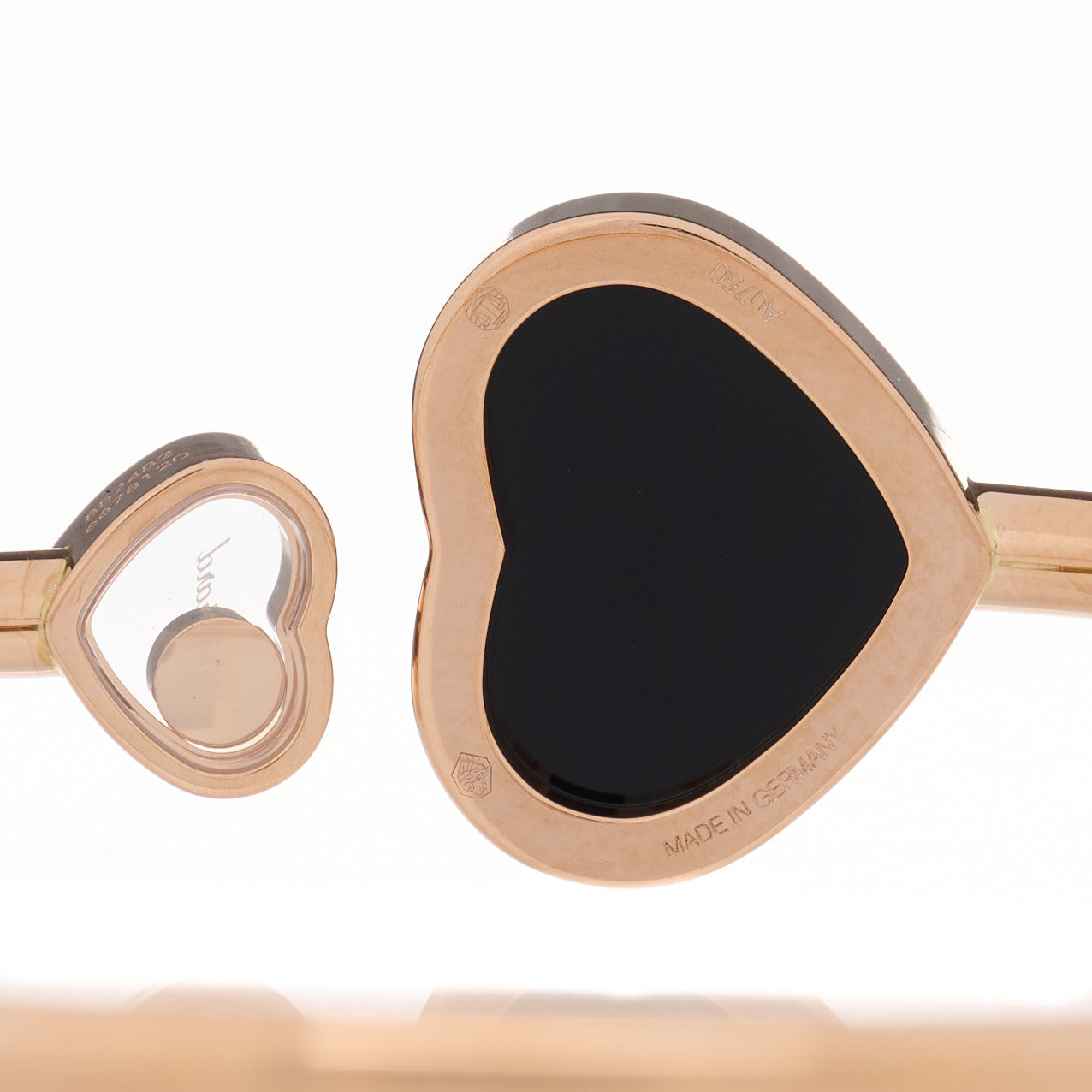 Chopard 18K Rose Gold Diamond Black Onyx Happy Hearts Bangle Bracelet 3 of 4